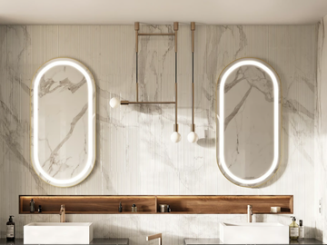 FORUM - Wall-mounted mirror with integrated lighting by MOMA Design - view 2